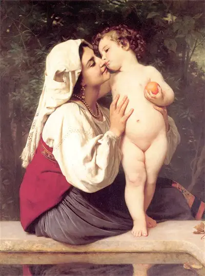 The Kiss 1863 William-Adolphe Bouguereau